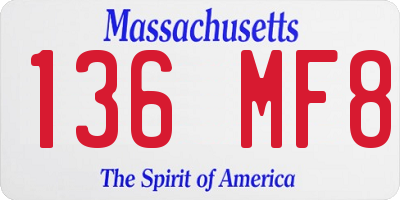 MA license plate 136MF8