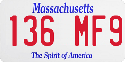 MA license plate 136MF9