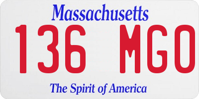 MA license plate 136MG0