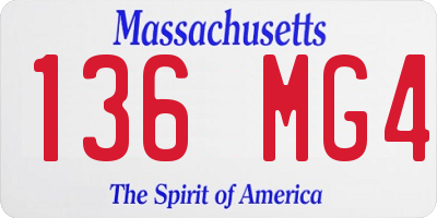 MA license plate 136MG4