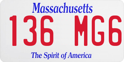 MA license plate 136MG6