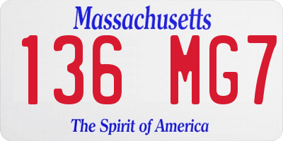 MA license plate 136MG7