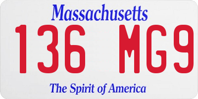 MA license plate 136MG9