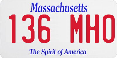 MA license plate 136MH0