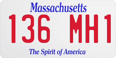 MA license plate 136MH1