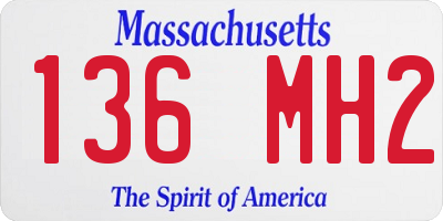 MA license plate 136MH2