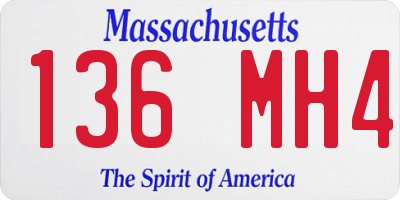 MA license plate 136MH4