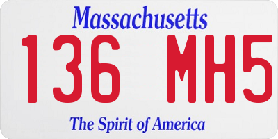 MA license plate 136MH5