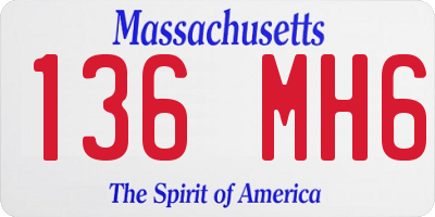 MA license plate 136MH6