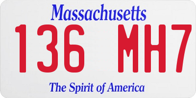 MA license plate 136MH7