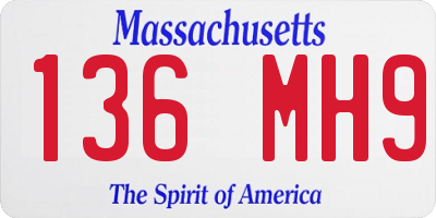 MA license plate 136MH9