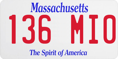 MA license plate 136MI0