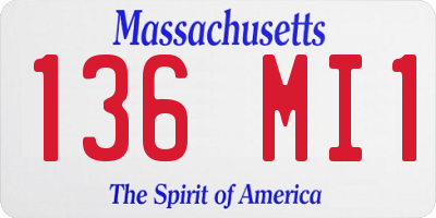 MA license plate 136MI1