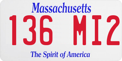 MA license plate 136MI2