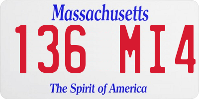 MA license plate 136MI4