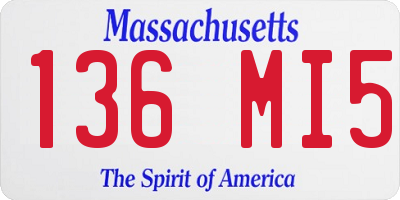 MA license plate 136MI5