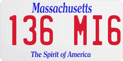 MA license plate 136MI6