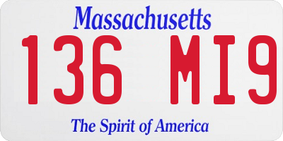 MA license plate 136MI9