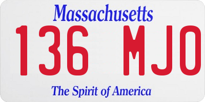 MA license plate 136MJ0