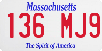 MA license plate 136MJ9