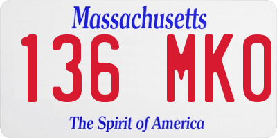 MA license plate 136MK0
