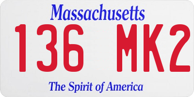 MA license plate 136MK2