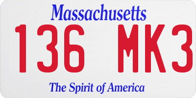 MA license plate 136MK3