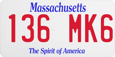 MA license plate 136MK6