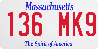 MA license plate 136MK9