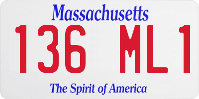 MA license plate 136ML1