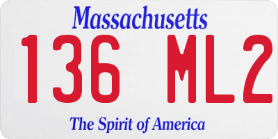 MA license plate 136ML2