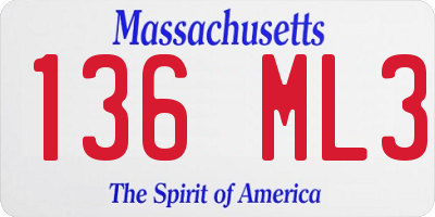 MA license plate 136ML3