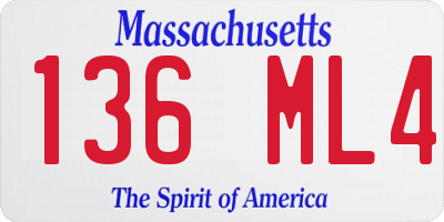 MA license plate 136ML4