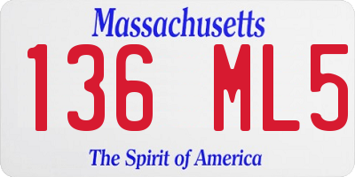 MA license plate 136ML5