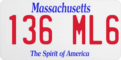 MA license plate 136ML6