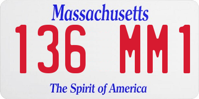 MA license plate 136MM1