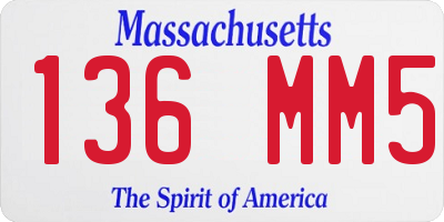 MA license plate 136MM5