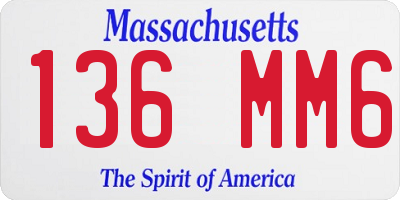 MA license plate 136MM6