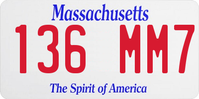 MA license plate 136MM7