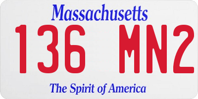 MA license plate 136MN2