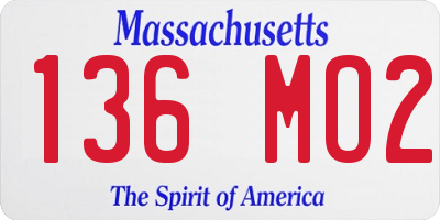 MA license plate 136MO2