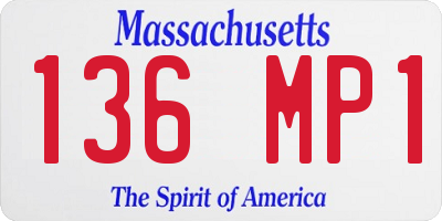 MA license plate 136MP1