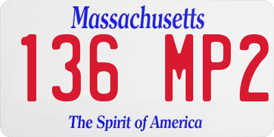 MA license plate 136MP2