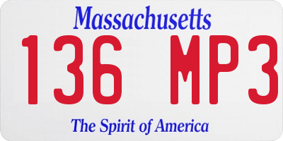 MA license plate 136MP3