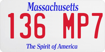 MA license plate 136MP7
