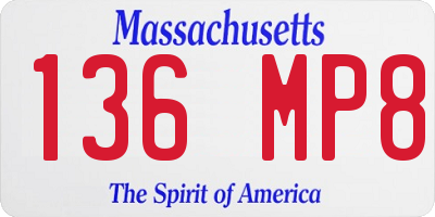 MA license plate 136MP8