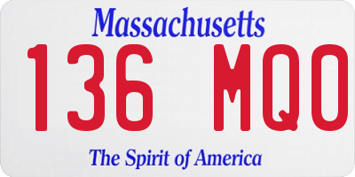 MA license plate 136MQ0