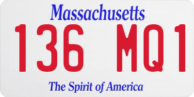 MA license plate 136MQ1