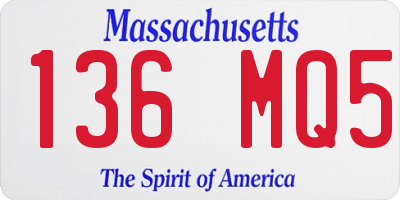 MA license plate 136MQ5
