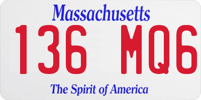MA license plate 136MQ6